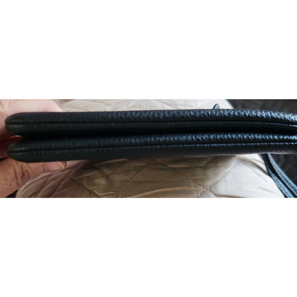 Coach Double Corner Zip Wristlet in pebbled black leather with gold hardware - Picture 4 of 8